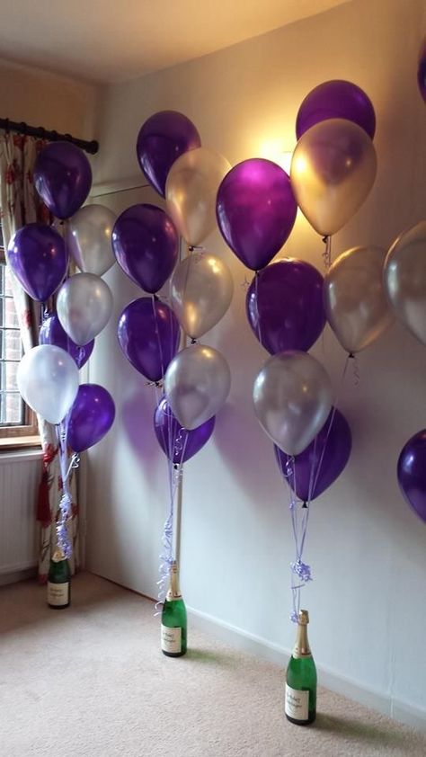 Deco Ballon, Purple Bridal Shower, Silver Balloon, 60th Birthday Party, Birthday Dinner, Ideas Birthday, 50th Birthday Party, Birthday Dinners, Purple And White