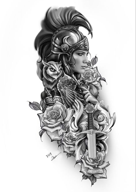 Athena Tattoos For Women, Women Warriors Tattoo, Amazonian Warrior Tattoo, Warrior Mom Tattoo, Female Worrier Tattoo, Amazon Warrior Tattoo, Feminine Warrior Tattoo, Goddess Tattoo Design Greek Mythology, Women Warrior Tattoo