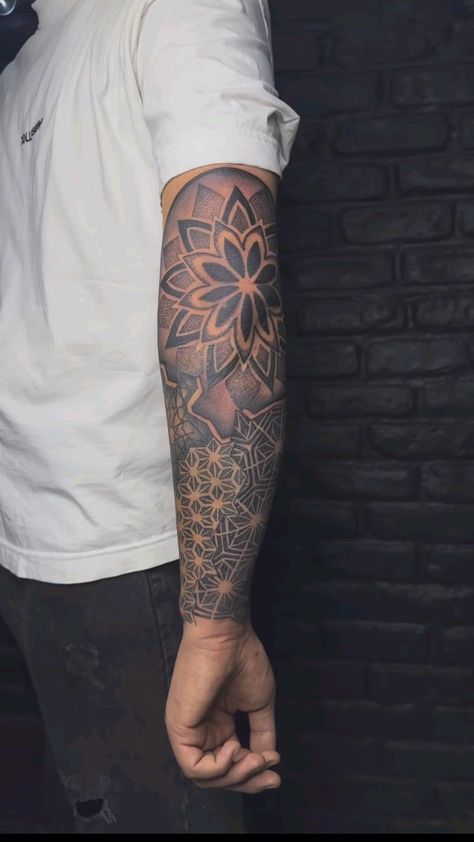 Mandala Bicep Tattoo, Mandela Tattoo Design For Men, Mandela Tattoo Men, Mandala Elbow Tattoo, Elbow Tattoo Men, Mandela Tattoo, Lion Forearm Tattoos, Men Tattoos Arm, Tattoos Arm Sleeve