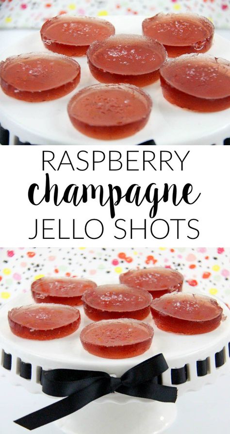 Raspberry Champagne Jello Shots | Holiday Cocktail Recipe | New Years Eve Cocktails | Alcohol Jello Shots | www.madewithhappy.com Specialty Shots, Raspberry Jello Shots, Alcohol Jello Shots, Booze Recipes, Champagne Shots, Champagne Jello, Raspberry Champagne, Champagne Jello Shots, Jello Pudding Shots