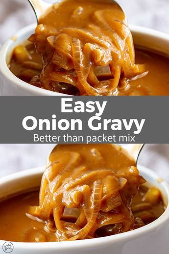 Gravy For Vegetables, Sausage And Onion Gravy, Beef Onion Gravy Recipe, Lipton Beefy Onion Gravy, Caramelized Onion Gravy, French Onion Gravy Recipe, Brown Onion Gravy Recipes, Easy Onion Gravy Recipe, Gravy Pasta Recipes