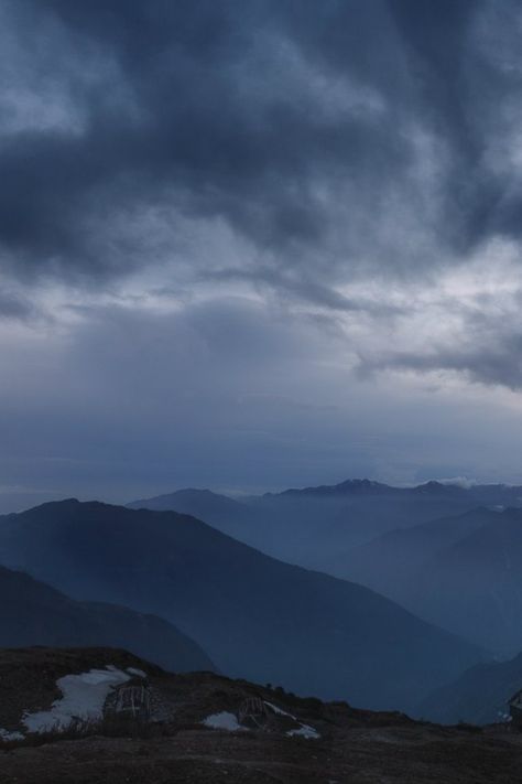 Storm Clouds Over Mountains, Island Storm Aesthetic, Stormy Mountains Painting, Stormy Mountains, Mountains Art Painting, Stormy Landscape, Eve Aesthetic, Cloudy Mountains, Storm Mountain