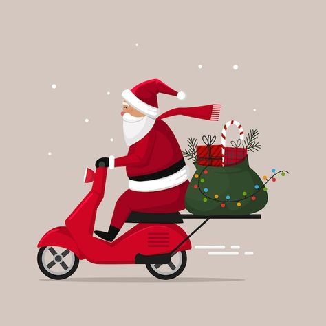 Christmas character santa claus on a red... | Premium Vector #Freepik #vector #funny-christmas #cute-santa #funny-santa #christmas-art Funny Santa Illustration, Christmas Cars, Santa Cartoon, Funny Santa Claus, Card Inspo, Christmas Illustrations, Inspiration Painting, Vector Christmas, Funny Santa