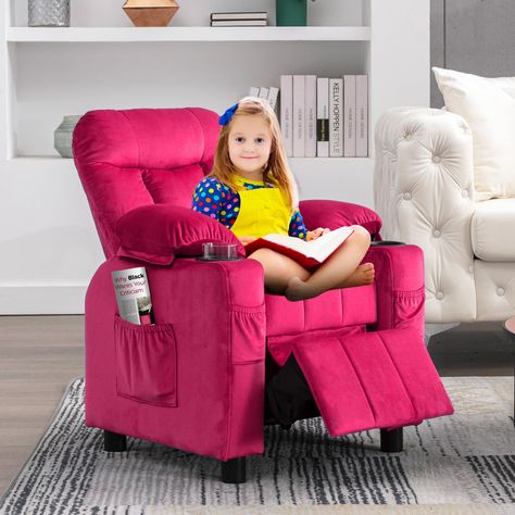 Toddler Sofa Chair, Baby Recliner, Toddler Sofa, Kids Recliners, Kids Recliner Chair, Baby Sofa, Velvet Lounge Chair, Boy Girl Bedroom, Chair With Footrest