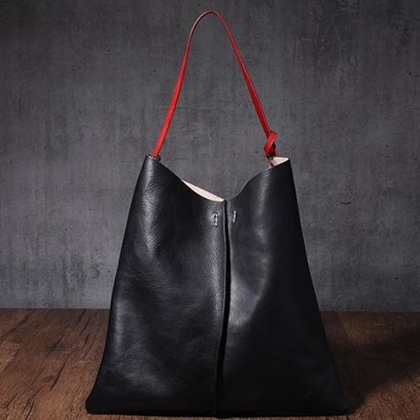 Able Leather Bags, Black Leather Bags Women, Black Bags Women, Natural Leather Shoulder Bag, Main Slot, Overview Design, Black Minimal, Soft Leather Tote, Trendy Purses