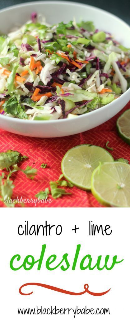 Cilantro Lime Coleslaw Recipe ~ A super healthy and easy side dish... the perfect substitute for heavy rice or beans! Cilantro Lime Coleslaw Recipe, Lime Coleslaw Recipe, Cilantro Lime Coleslaw, Lime Coleslaw, Mexican Salad, Cilantro Lime Slaw, Easy Coleslaw, Coleslaw Recipe Easy, Vegan Coleslaw