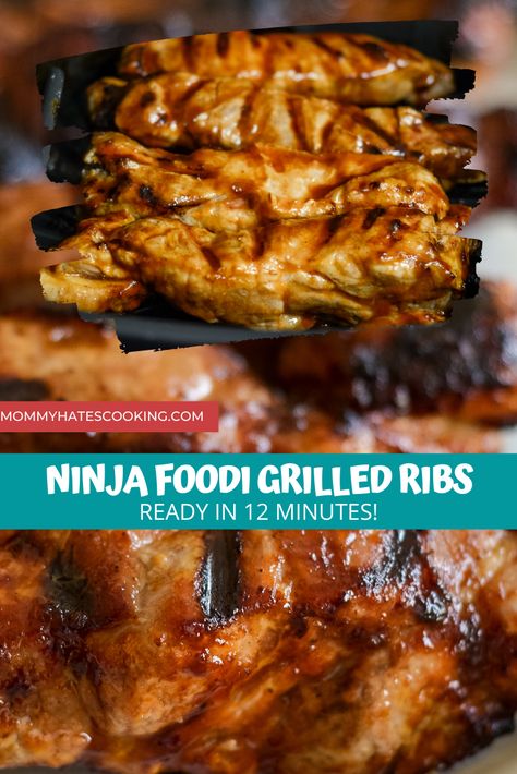 Make these delicious Ninja Foodi Grill Ribs with pork country style ribs, perfectly juicy and boneless made in the Ninja Foodi Grill. Ribs In Ninja Foodi, Pork Country Style Ribs, Ninja Grill Recipes, Ninja Foodi Grill Recipes, Grill Ribs, Wood Fire Grill, Pork Loin Ribs, Grilled Ribs, Pork Ribs Grilled