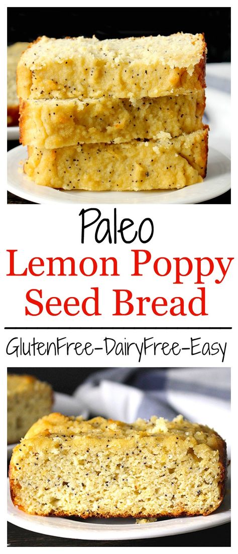 Paleo Lemon Poppy Seed Bread - Real Food with Jessica Lemon Poppy Seed Bread, Poppy Seed Bread, Lemon Poppyseed Bread, Paleo Baking, Seed Bread, Lemon Poppy Seed, Paleo Sweets, Lemon Poppy, Paleo Treats