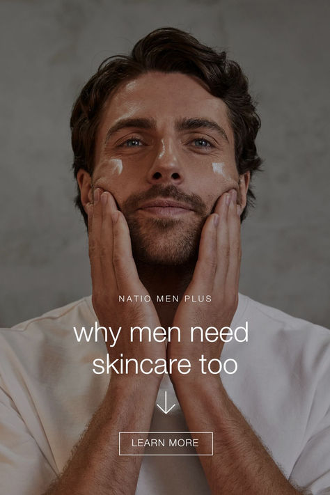 Let's talk about skin. It’s the body’s largest organ, protecting us from the elements and keeping everything functioning smoothly. Just like a nutritious diet, regular exercise and enough sleep, a daily skincare routine is essential for overall health- and yep- that applies to men too! Skincare For Guys, Men Doing Skincare, Men Skincare Routine, Men's Skin Care, Men Health, Skincare For Men, Men Skincare Aesthetic, Male Skincare, Man Skincare