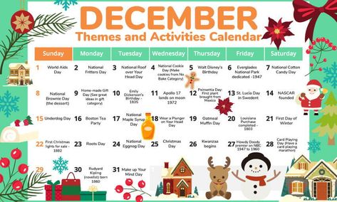 A collection of December activity ideas for the classroom. December Prek Themes, December Curriculum For Toddlers, December Lesson Plans For Toddlers, December Themes For Preschool, Calendar Activities For Kids, December Preschool Themes, Homeschool Themes, December Lesson Plans, December Themes