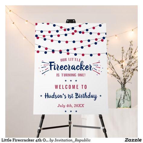 July Baby Shower Themes, 4th Of July 1st Birthday, Patriotic Baby, Shower Foam, July Baby, Summer Baby Shower, July 1st, July Birthday, Baby Shower Welcome Sign