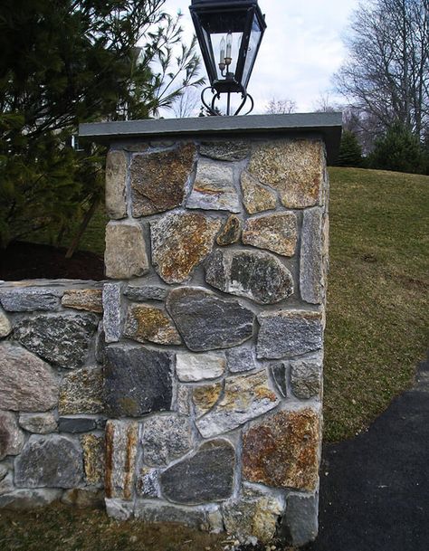 Our Gallery | Grand Entrance Gates | Westchester County, NY Stone Pillars Driveway Entrance, Entrance Gates Driveway, Farm Fencing, Driveway Entrance Landscaping, Farm Entrance, Gate Lights, Entrance Lighting, Patio Pavers Design, Stone Wall Design