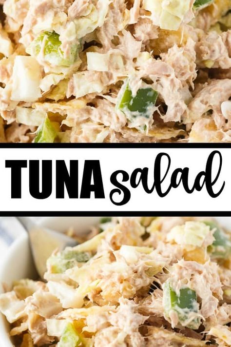 Tuna Salad A deliciously creamy salad full of yummy flavor. It has a secret ingredient to make it that much more YUMMY! Serve on its own or in a sandwich or wrap. Recipe With Celery, The Best Tuna Salad, Tuna Salad Recipe Easy, Easy Tuna Salad, Tuna Salad Recipe Healthy, Tuna Salad Ingredients, Classic Tuna Salad, Best Tuna Salad, Creamy Salad