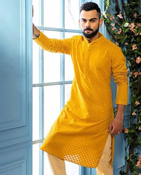 Yellow Kurta Pajama for Haldi Ceremony Dress For Haldi Function, Indian Wedding Clothes For Men, Haldi Ceremony Outfit, Haldi Dress, Wedding Kurta, Boys Kurta Design, Wedding Kurta For Men, Kurta Pajama Men, Haldi Outfits