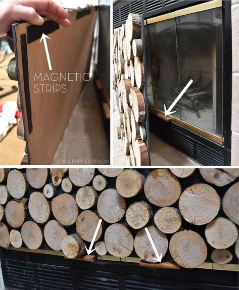 Fireplace Decorating, German Schmear, Design Camino, Fireplace Decorations, Burger Design, Faux Fireplace Mantels, Log Fireplace, Fireplace Cover, Fireplace Logs