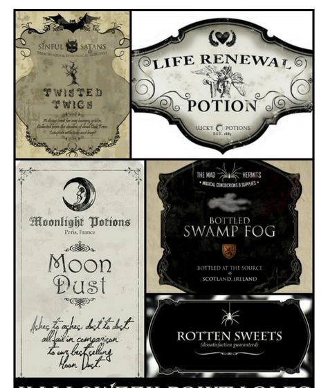 Free Halloween Prints, Halloween Apothecary Labels, Halloween Potion, Halloween Apothecary, Potion Labels, Apothecary Labels, Halloween Bottles, Festa Harry Potter, Halloween Potions