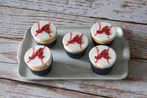 Atlanta Braves Cupcakes. Cake OPs Cakery Cupcakes Cake, Cup Cakes, Mini Cupcakes, Atlanta Braves, 3rd Birthday, Birthday Ideas, Wedding Inspo, Cupcake Cakes, Peanut Butter