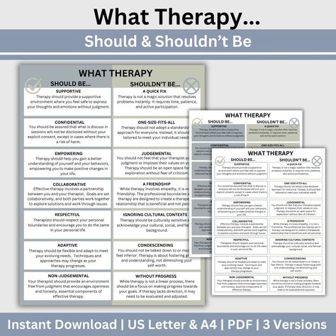 What Therapy Should be handout, perfect for anyone invested in mental well-being.  therapist office, psychologist print, counseling, therapy resources, therapy tools, psychology, counseling Writing Therapy Psychology, Office Psychologist, Pastoral Counseling, Counselling Tools, Learning Psychology, Tablet Tablet, Counseling Tools, Body Positivity Art, Digital Computer