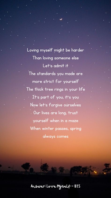 Bts Lyrics Quotes Love Myself, Answer Love Myself Wallpaper, Bts Quotes Aesthetic Lyrics, Love Yourself Bts Quotes, Answer Love Myself Lyrics, Bts Love Yourself Quotes, Quotes Aesthetic Love Yourself, Love Myself Wallpaper, Cutsie Wallpapers