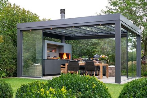 Modern Gazebo, Outdoor Kitchen Decor, Rooftop Terrace Design, Pergola Design, Backyard Pavilion, Outdoor Kitchen Patio, Outdoor Gardens Design, Terrace Design, Backyard Garden Design