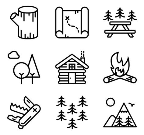 Camping Drawing Simple, Camp Font, Camping Doodles, Camping Clip Art, Camping Vector, Camp Icon, Camping Tattoo, Camping Drawing, Woodcut Printing