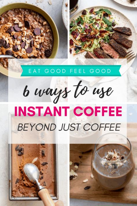 Instant Coffee Recipes Baking, Recipes Using Instant Coffee, Recipes With Instant Coffee, Instant Coffee Dessert Recipes, Coffee Rub Recipe, Instant Coffee Recipes, Coffee Rubbed Steak, Drinks Starbucks, Nice Cream Recipe