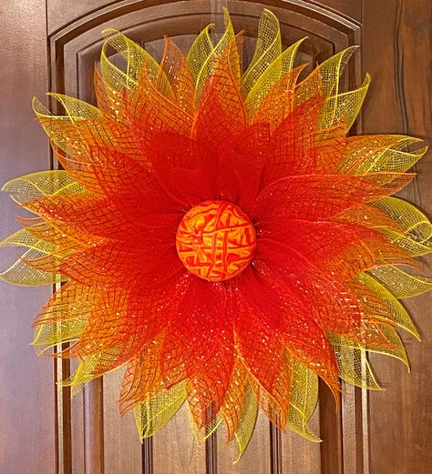 Excited to share the latest addition to my #etsy shop: Wreath, Wreath Decor, Spring Wreath, Summer Wreath, Garden Wreath, Fall Wreath, Patio Wreath, Flower Wreath, Multi Color Wreath https://etsy.me/3pT67bt #yellow #red #wreath #wreaths #handcrafteddecor #handcraftedwr Wreath Centers, Etsy Wreaths, Burlap Mesh Wreath, Floral Crafts, Garden Wreath, Wreath Door Hanger, Orange Wreath, Yellow Wreath, Purple Wreath