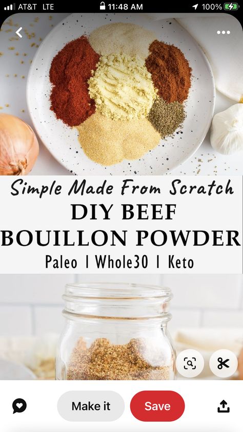 Boullion Powder Recipe, Homemade Bullion Powder, Diy Beef Bouillon Powder, Homemade Beef Bouillon, Beef Bouillon Powder, Homemade Seasoning Mixes, Homemade Dry Mixes, Homemade Seasoning, Diy Mixes