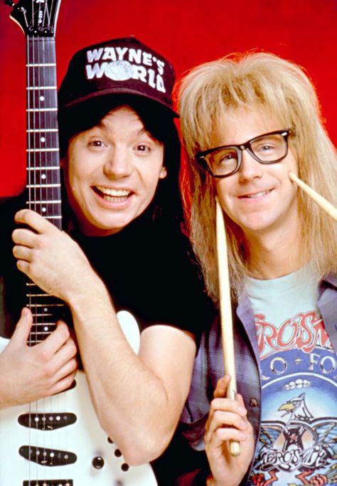 Wayne Campbell and Garth Algar. Snl Halloween, Wayne And Garth, Garth Algar, Wayne Campbell, Waynes World, Dana Carvey, Drinks Outfits, Mike Myers, Halloween Couples