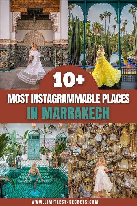 The Most Instagrammable Places in Marrakech. Marrakech is the most famous city in Morocco and it’s a real gem! I gathered for you the list of all the Most Instagrammable Places in Marrakech, with their exact location and my photography tips. Morroco Travel Photography, Morocco Packing List, Morocco Travel Destinations, Marrakesh Travel, Casablanca Hotel, Morocco Photography, Morocco Itinerary, Morocco Trip, Riad Marrakech