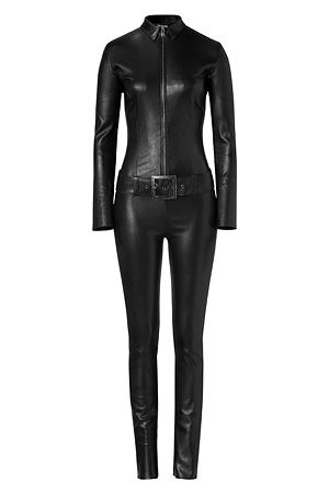 JITROIS  Black Leather Belted Kill Jumpsuit  £3950 Black Leather Jumpsuit, Leather Romper, Black Widow Cosplay, Black Catsuit, Leather Jumpsuit, Belted Jumpsuit, Belt Jumpsuit, Jumpsuits And Romper, Playsuit Romper