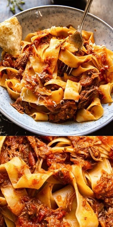 Italian Beef Ragu, Short Rib Ragu, Slow Cooker Italian, Slow Cooker Italian Beef, Beef Ragu, Italian Beef, Short Rib, Braised Short Ribs, Spaghetti Carbonara