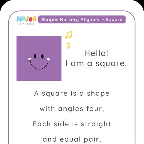 Rhyme for kids, Shapes for kids, Nursery Rhymes Worksheets, Shapes Rhymes, Kids Shapes, Shapes Activity, Shape Worksheets For Preschool, Reading Comprehension For Kids, Shapes Kindergarten, Class Presentation, Pre Primary