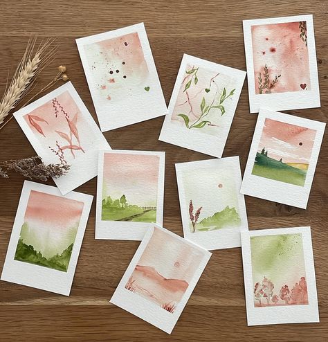 Part I / #polaroid #aquarelle Watercolor Polaroid Paintings, Watercolour Polaroid, Polaroid Watercolor, Watercolor Polaroid, Polaroid Painting, Watercolor Cards, Art Designs, Watercolor Art, Drawing Ideas