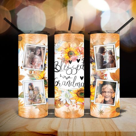 Grandma Tumbler Ideas Sublimation, Grandma Tumbler Ideas, Sublimation Designs For Tumblers, Grandma Tumbler, Grandma Photos, Blessed Grandma, Tumblr Cup, Great Grandma Gifts, Photo Tumbler