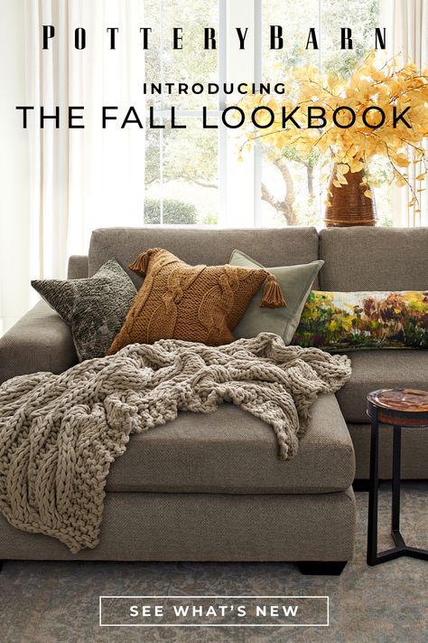 Cozy Den Furniture, Fall 2023 Living Room, Fall House Inspiration, Family Room Inspiration Farmhouse, Fall Living Room Inspiration, Potterybarn Family Room, Family Room Fall Decor, 2023 Home Interior Colors, Fall Family Room Decorating Ideas