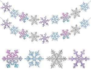 Snowflake Banner, Frozen Birthday Party Decorations, Winter Wonderland Birthday Party, Frozen Party Decorations, Frozen Snowflake, Winter Wonderland Birthday, Holiday Baby Shower, Party Girlande, Snowflake Garland