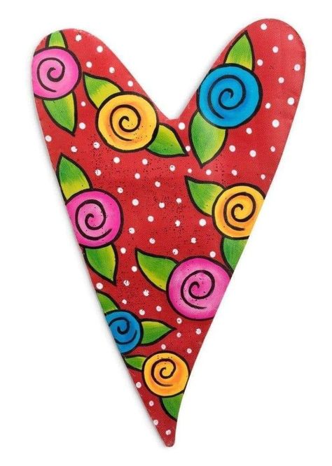 Heart Art Projects, Heart And Flowers, Heart Rocks, Over The Door Hanger, Valentines Door Hanger, Covered Porches, Garden Rock Art, Aluminum Screen, Pretty Heart