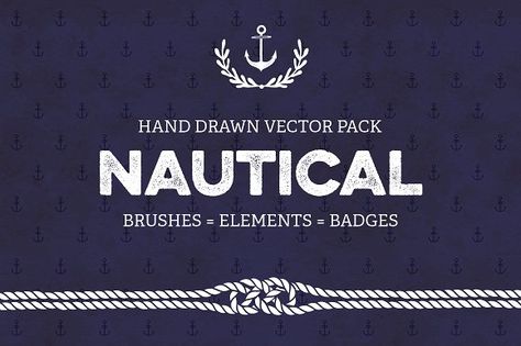 Nautical vector pack by SoNice on @creativemarket Seafood Packaging, Nautical Fonts, Nautical Logo, Illustrator Brushes, Shirt Inspiration, Beautiful Typography, Typography Poster Design, Nautical Design, Grafic Design