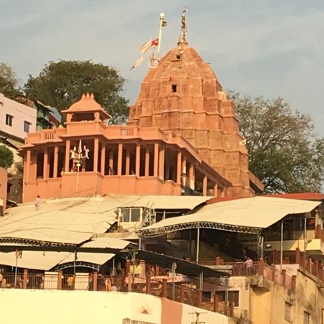 The Omkareshwar Temple on the banks of the Narmada River in MP India Omkareshwar Temple, Narmada River, Holy Trinity, Paris Skyline, Banks, Temple, India, Travel, Quick Saves