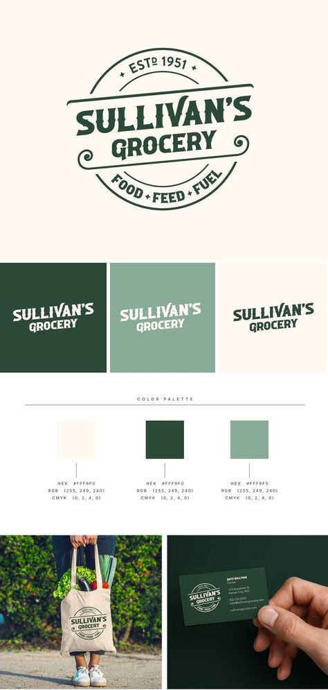 Brand board for a grocery story Local Grocery Store Design, Grocery Color Palette, Food Business Color Palette, Supermarket Branding Design, Grocery List Design, Grocery Logo Design Ideas, Farmers Market Color Palette, Thrift Store Branding, Grocery Store Branding