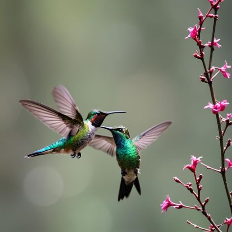 Two Humming Birds in Flight Picture Of Birds, Bird Flight, Wild Bird, Hummingbird Photography, Animals In Nature, Hummingbird Aesthetic, Bird In Flight, Birds Aesthetic, Bird Aesthetic