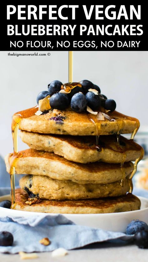 Oatmeal Pancakes Healthy No Eggs, Healthy Dairy Free Pancakes, Oatmeal And Blueberries, Oatmeal Banana Pancakes No Eggs, Flourless Pancakes Healthy, No Egg Oatmeal Pancakes, Gluten Free Pancakes No Eggs, Blueberry Oatmeal Pancakes Healthy, Healthy Pancakes No Eggs