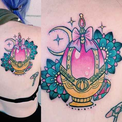 Madoka Magica soul gem Soul Gem Tattoo, Madoka Soul Gem, Madoka Magica Tattoo, St Tattoo, Anime Tats, Kawaii Tattoos, Soul Gem, Wand Tattoo, Gem Tattoo