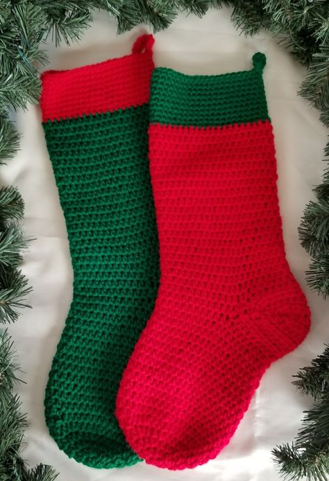 Simply a Christmas Stocking | Granny's Crochet Shoppe & More Crochet Stocking Pattern Free, Christmas Stocking Pattern Free, Knitted Christmas Stocking Patterns, Stocking Pattern Free, Crochet Christmas Stocking Pattern, Crochet Knit Top, Christmas Crochet Patterns Free, Crochet Stocking, Crocheted Christmas