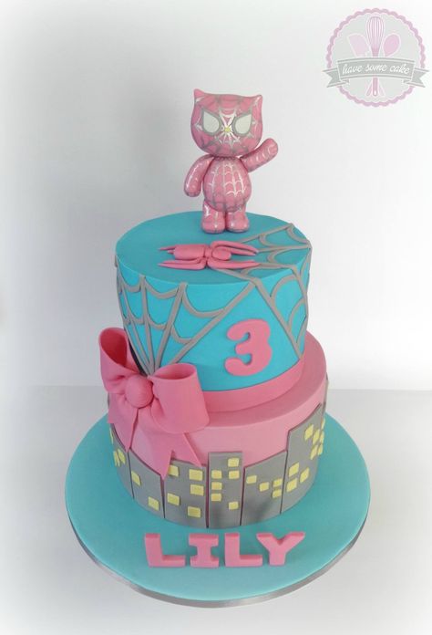 Girl Superhero Cake, Birthday Cake Hello Kitty, Kue Hello Kitty, Cake Hello Kitty, Supergirl Birthday, Superhero Cakes, Hello Kitty Birthday Party, Spiderman Birthday Party, Fiesta Tropical