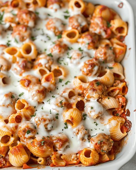 Easy Meatball Pasta Bake: A Cheesy and Comforting Family Favorite If you’re looking for a comforting, crowd-pleasing meal that’s easy to prepare, this Easy Meatball Pasta Bake is just the ... Read more Meatball Pasta Bake Recipes, Meatball Meals, Pasta With Meatballs, Meatball Pasta Bake, Easy Meatball, Savory Meatballs, Cheese Stuffed Meatballs, Meatball Pasta, Baked Pasta Recipes