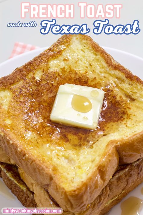 Try our easy 20-minute recipe for the best Texas French toast. Made with basic ingredients like Texas toast, eggs, milk, and vanilla. via @mindyscookingobsession French Toast Recipe With Texas Toast, The Best French Toast Recipe, Betty Crocker French Toast Recipe, French Toast With Texas Toast, Texas Toast Recipe Ideas, French Toast Recipe Without Vanilla, Texas French Toast Recipe, Texas Toast French Toast, Texas Toast Recipe