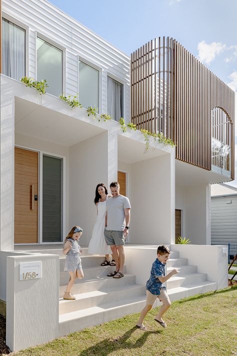 James Hardie Cladding, Brushed Concrete, Concrete Cladding, Wall Cladding Panels, Modern Mediterranean, James Hardie, Cladding Panels, Texture Wall, Acoustic Wall