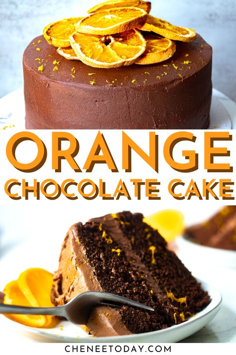 This easy chocolate orange cake recipe is moist and tender, and bursting with decadent chocolate and citrus flavor! Made with fresh orange zest and juice and topped with a luscious chocolate orange buttercream frosting and decoration, this orange chocolate layer cake recipe is perfect for a birthday or any other celebration #chocolateorange #chocolateorangecake #chocolatecake #orangechocolate #orangechocolatecake #chocolatecakerecipe Orange Cake Frosting, Orange Cake Recipe Easy, Chocolate Layer Cake Recipe, Easy Layer Cake, Chocolate Orange Cake, Dark Chocolate Orange, Orange Chocolate Cake, Orange Cake Recipe, Orange Chocolate